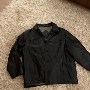 Roundtree & Yorke Black Leather Jacket 2XL